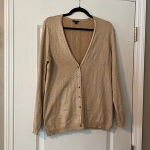 Used - Ann Taylor Gold Cardigan Sz L
